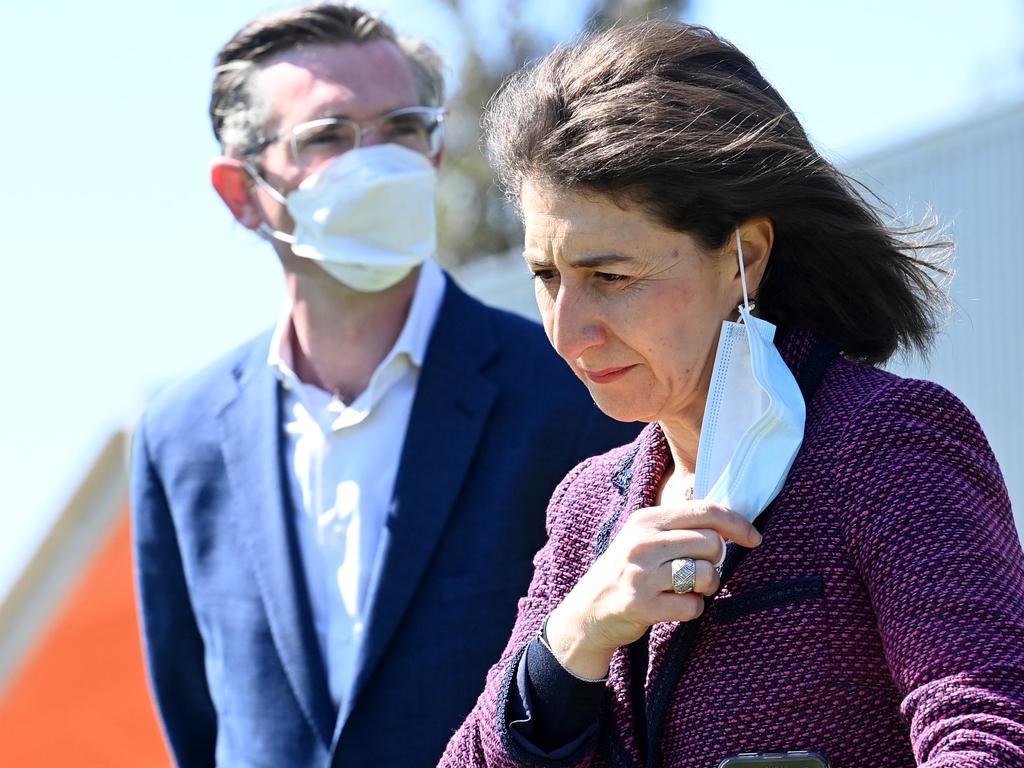 Then NSW Premier Gladys Berejiklian and then NSW Treasurer Dominic Perrottet in September last year. Picture: NCA NewsWire / Jeremy Piper