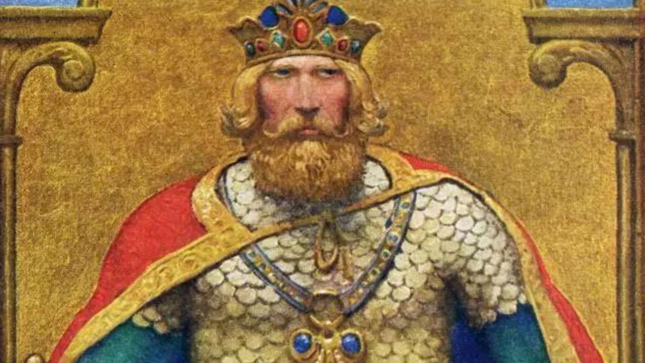 A painting of King Arthur. No one knows what he really looked like or even if he existed.