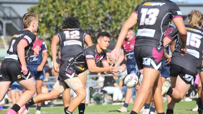 Tayshaarn Tonga. Langer Reserves round one action between Marsden SHS and Redcliffe SHS at Dolphin Oval on Wednesday May, 29, 2024.