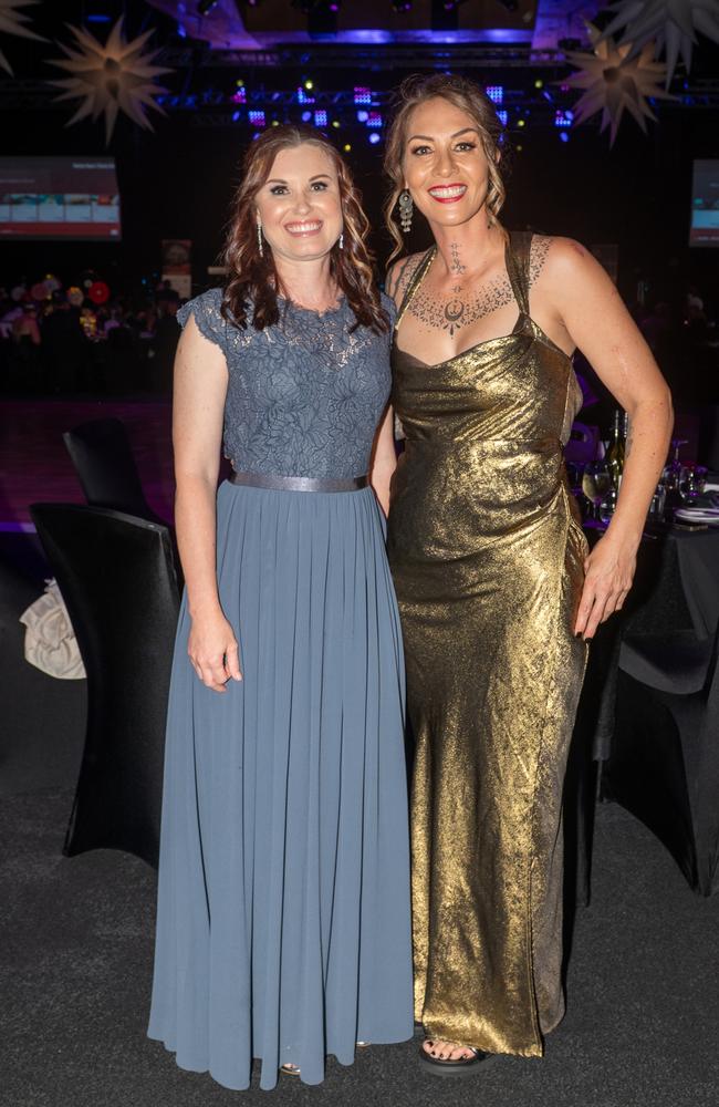 Val Terry and Crystal Barker at Mackay Mayor's Charity Ball Saturday 10 May 2025 Picture: Michaela Harlow
