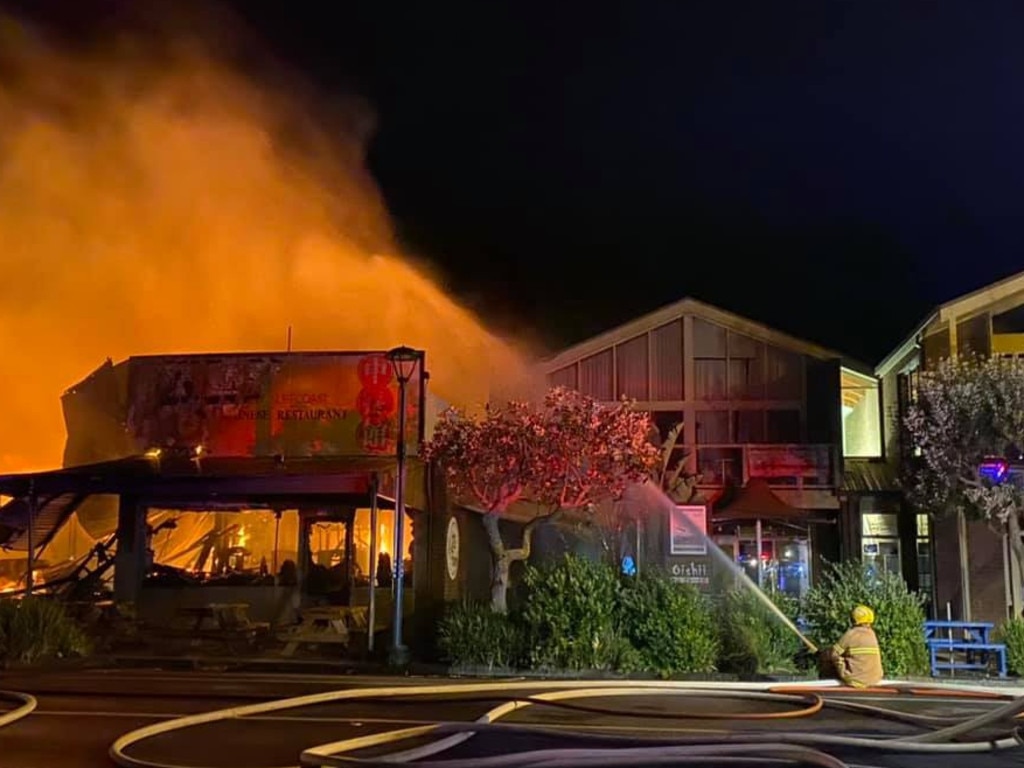 A blaze tore through buildings in Apollo Bay. Picture: Great Ocean Road Brewhouse