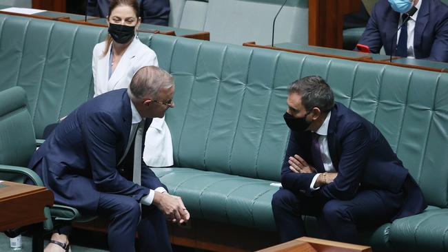 Anthony Albanese with Jim Chalmers in the House of Representatives. Picture: NCA NewsWire / Gary Ramage Picture: NCA NewsWire / Gary Ramage