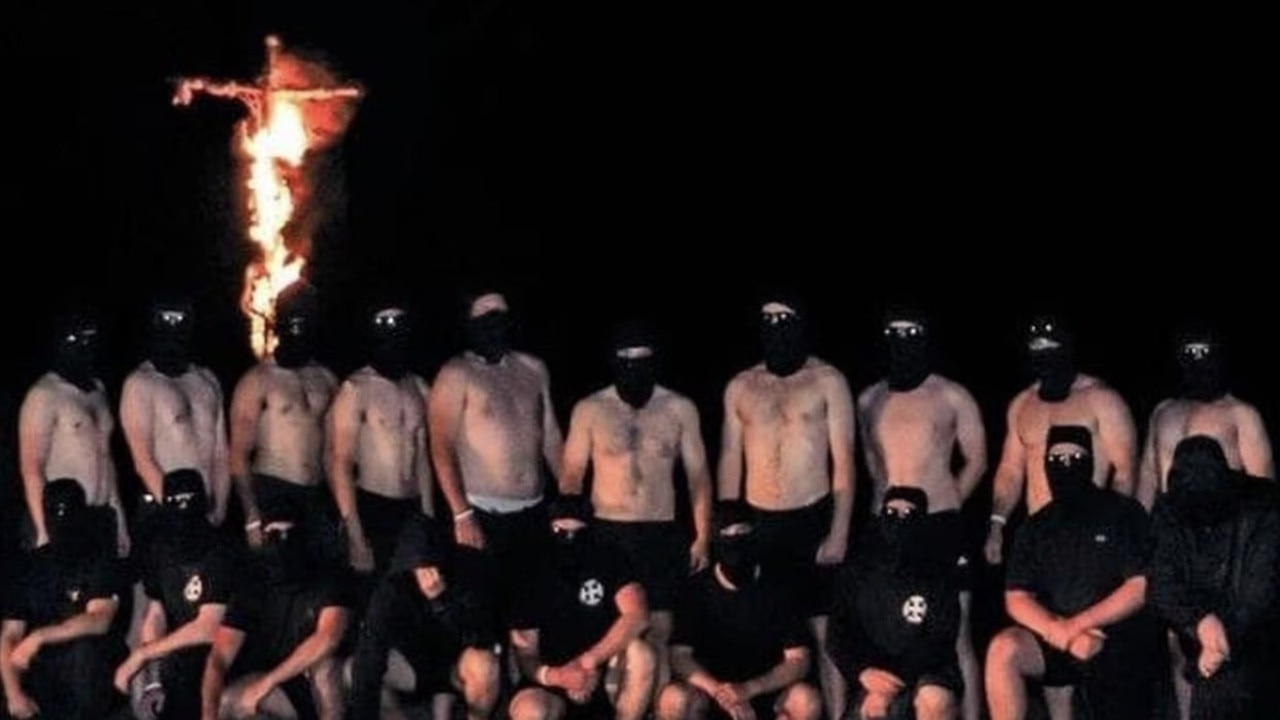 A neo-Nazi group outside the town of Halls Gap on Australia Day weekend 2021