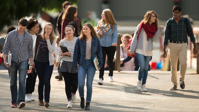 UTas students on campus. Picture: Chris Kapa