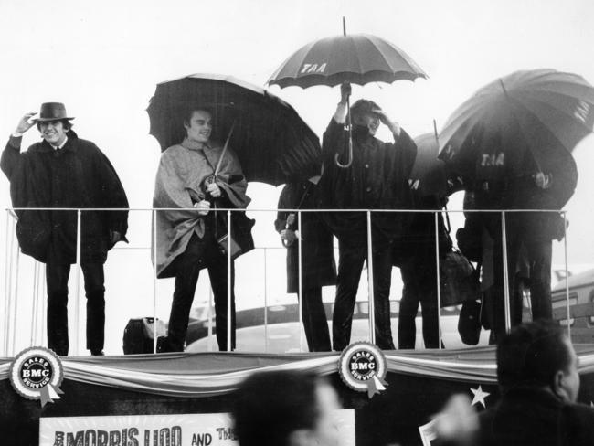 The Beatles on arrival at Sydney Airport on June 11, 1964. Picture: ABC