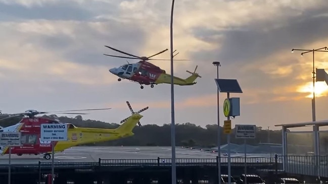 The Westpac Helicopter Rescue Service confirmed via a Facebook video that the driver – a woman in her 30s – was flown to hospital alongside the injured teenage cyclist. Picture: Facebook/ Westpac Rescue Helicopter Service – Official Site