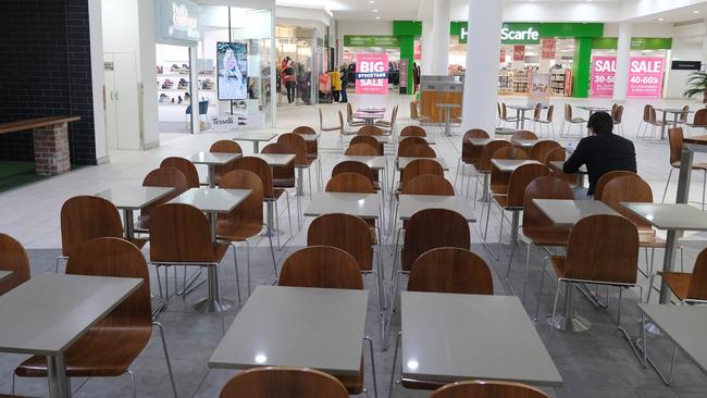 Shop fronts are baron and the food court is often empty on the first floor. Picture: Mark Wilson