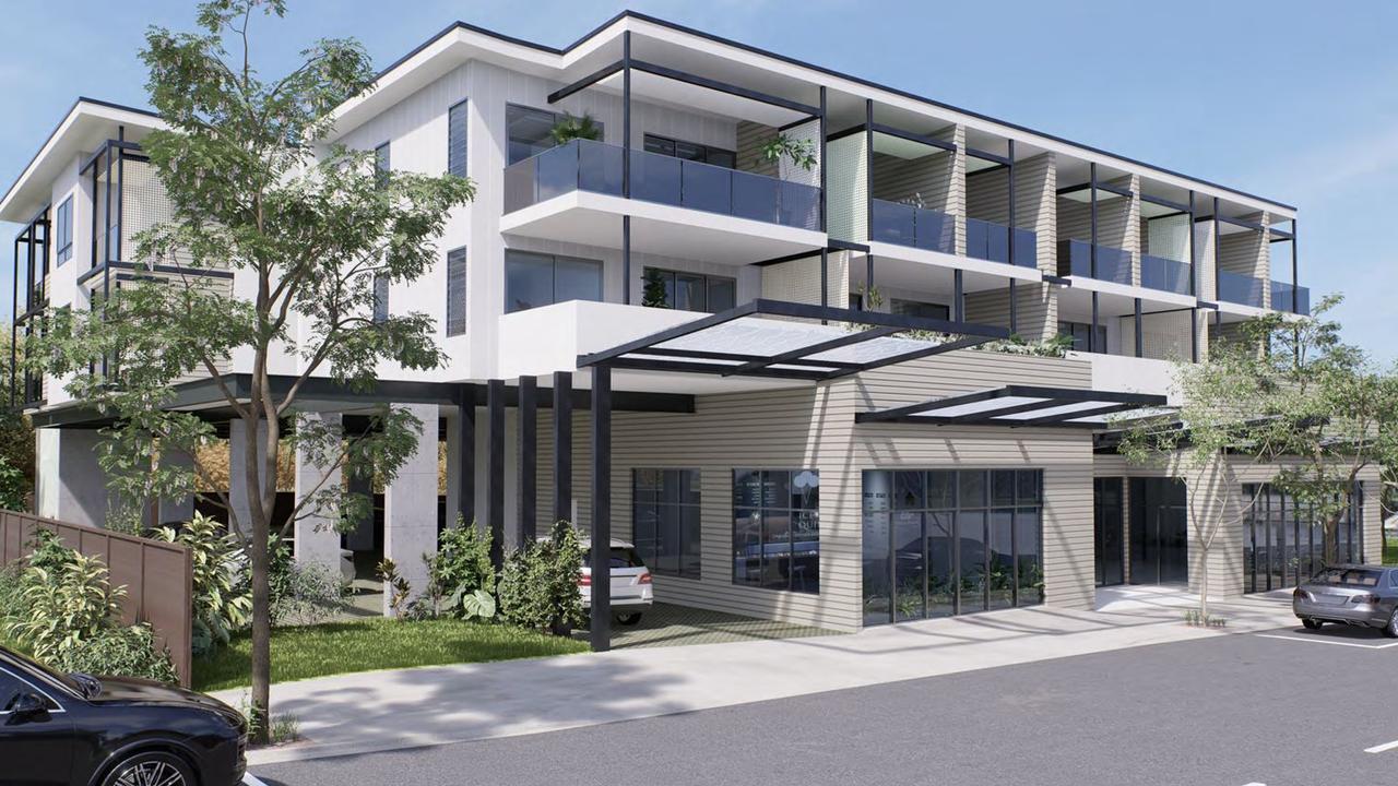 Brisbane investment firm 360Collective has lodged plans for a three-storey commercial and housing development on Erin Street in Wilsonton. Renders by Raunik Design Group.