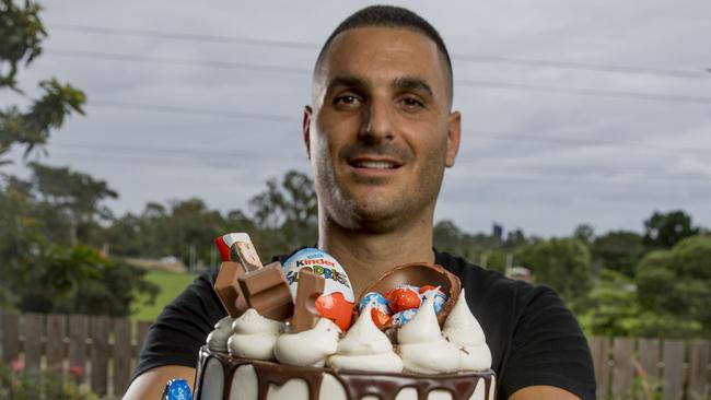 My Favourite Baker owner Nico Thuret with a Kit Kat Nest Cake and a Kindy Bunny Cake. Picture: Jerad Williams