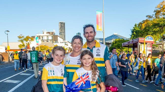 Fans ahead of the World Cup Matilda's v Sweden match at Suncorp Stadium. Photo - Stephen Archer