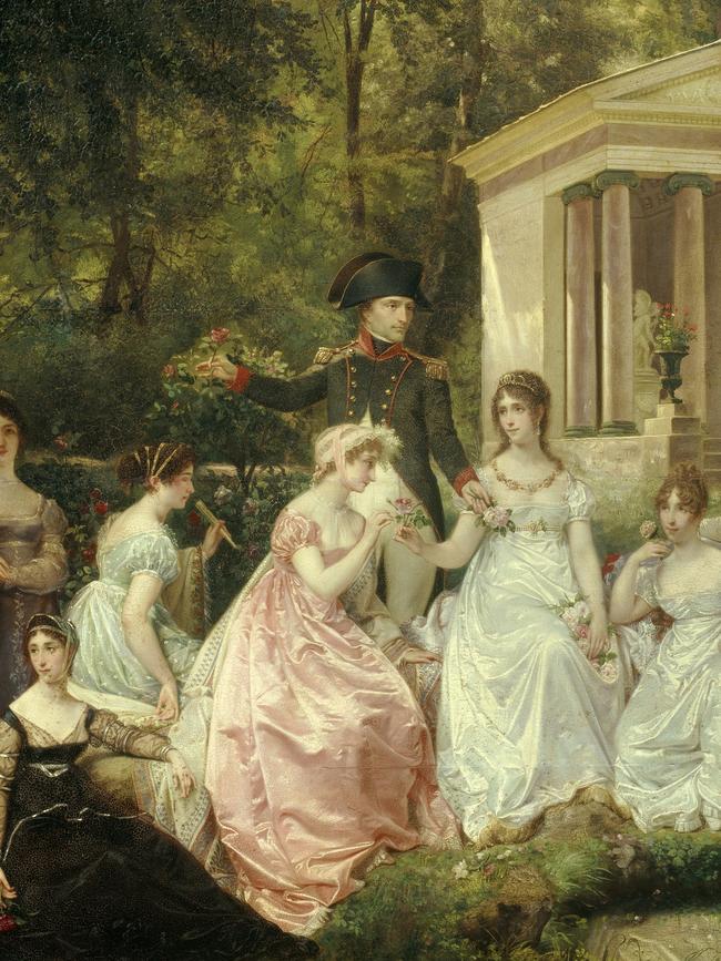 Detail from a painting showing Napoleon and Josephine with her ladies in waiting. Picture: Getty Images