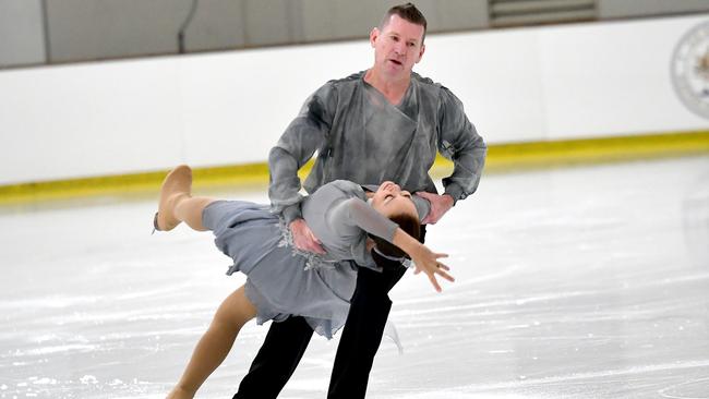 Isabelle Martino and Kevin Layt from QLD Australian Figure Skating Championships in Brisbane. Thursday December 1, 2022. Picture, John Gass