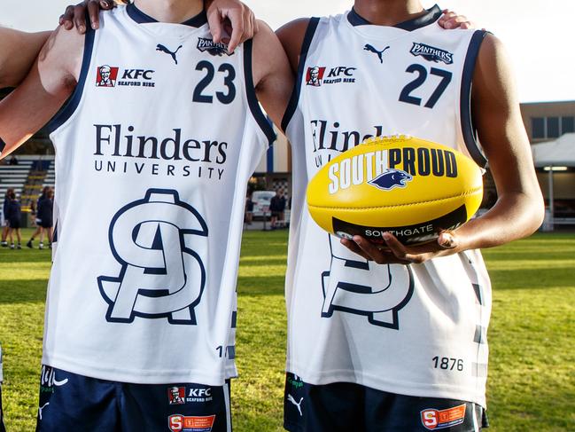 South Adelaide U13/U14Ã¢â¬â¢s Oliver Inthavong, Cody hinze, Otis althorp and Zemes holmes for SANFL Development Leagues live stream promo. Picture Matt Turner.