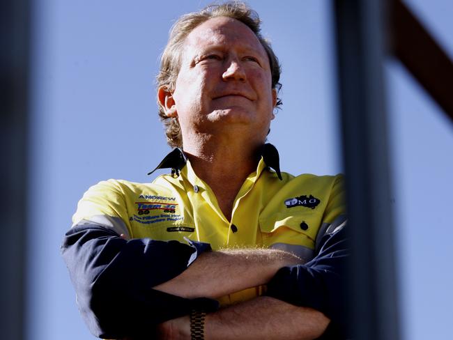 Shares in Andrew Forrest’s Fortescue Metals have slipped 60 per cent this year. Picture: News Corp Australia.