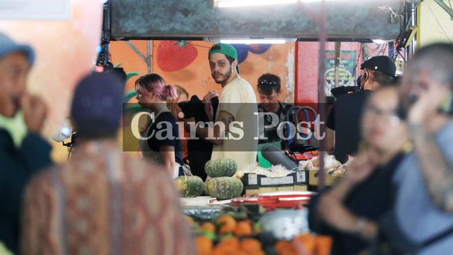 Davidson and Orlando Bloom were both on set at the markets. Picture: Brendan Radke