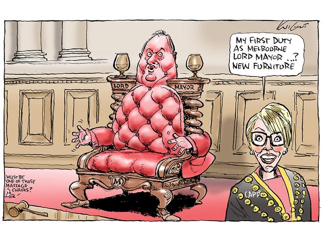 Cr Capp replaced former Lord Mayor Robert Doyle. Cartoon: Mark Knight