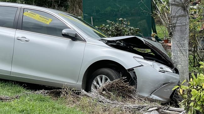 Car smashes into palm tree, driver hospitalised in wild crash