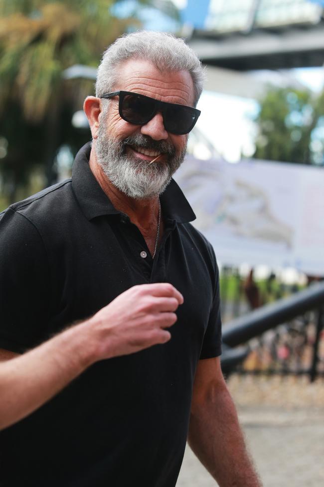 Mel Gibson leaves Stokehouse Q restaurant yesterday. Picture: Claudia Baxter/AAP