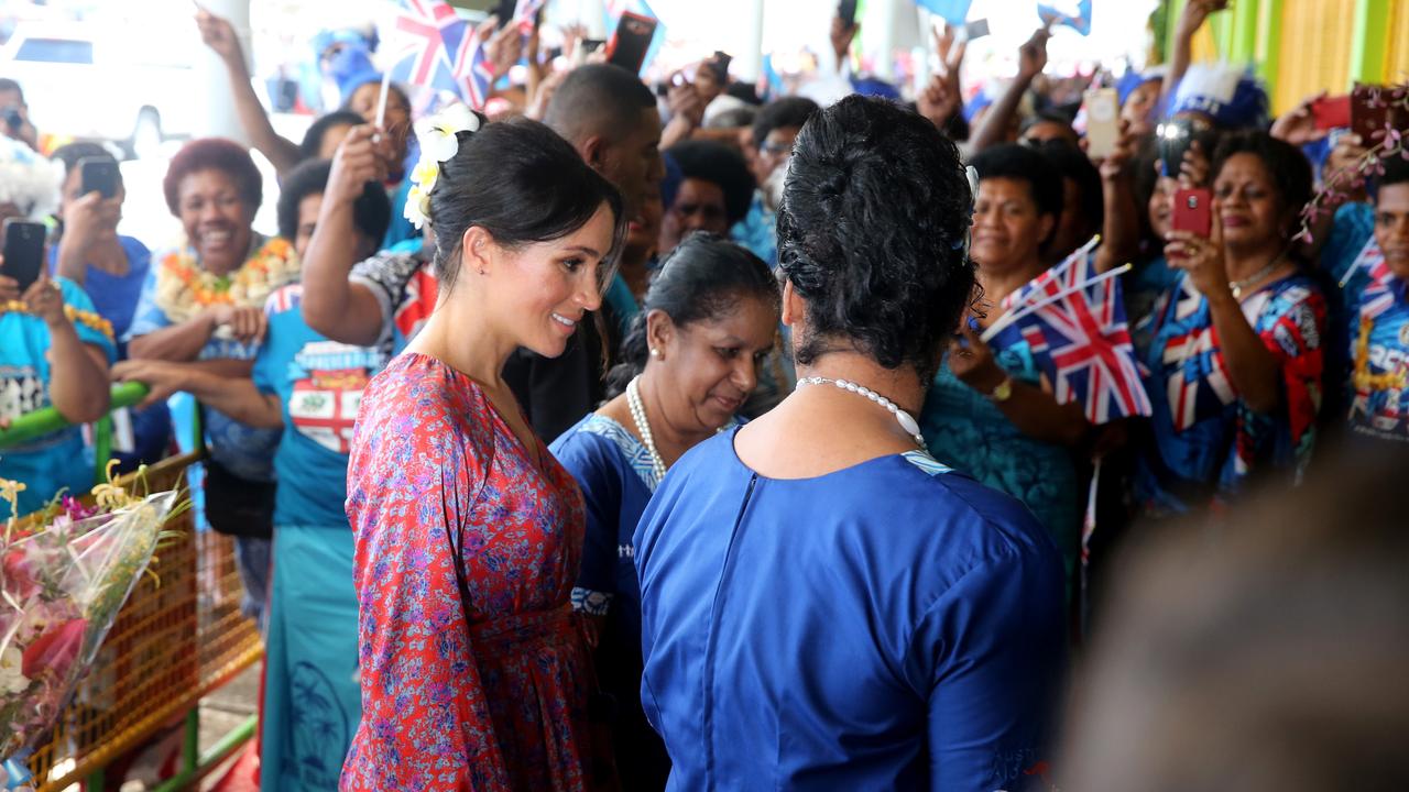 The Duchess of Sussex has been forced to cut short a market visit in Fiji due to what Kensington Palace described as a “security risk”.