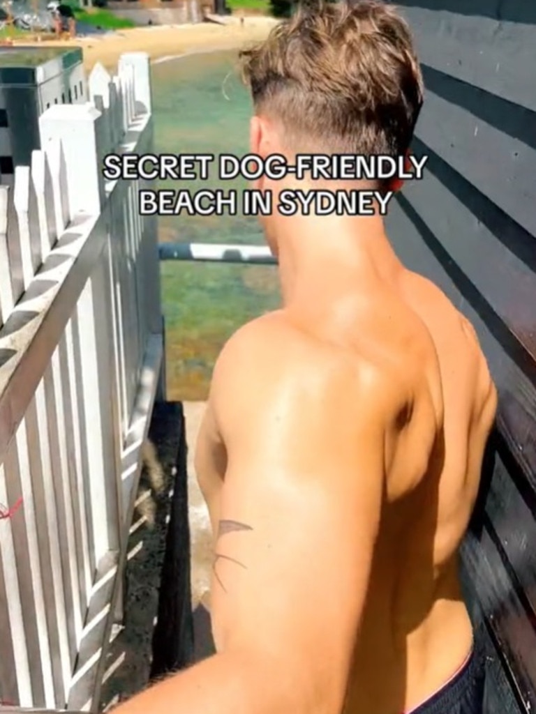 Beachgoers have to walk down a narrow staircase. Picture: TikTok