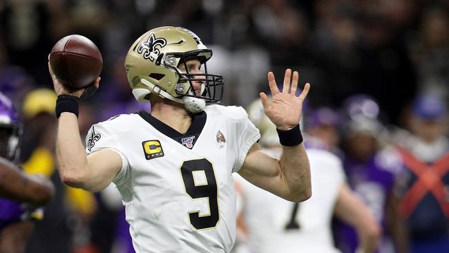 NFL superstar Drew Brees said the American flag was important. Picture: Chris Graythen/Getty Images