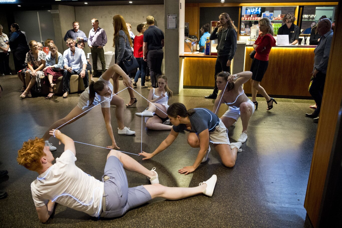 Expressions Dance Company The Play of Light performers (from left) Jacob Watton, Sarah McCarthy, Taylor Seymour, Lucy Hood and Isabella Hood at Curious Arts Festival, Saturday, March 16, 2019. Picture: Kevin Farmer