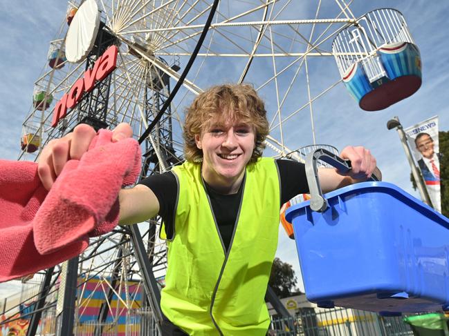 Jasper Thomas is working for Australian Green Cleaning at this year's Royal Adelaide Show. Picture: Keryn Stevens
