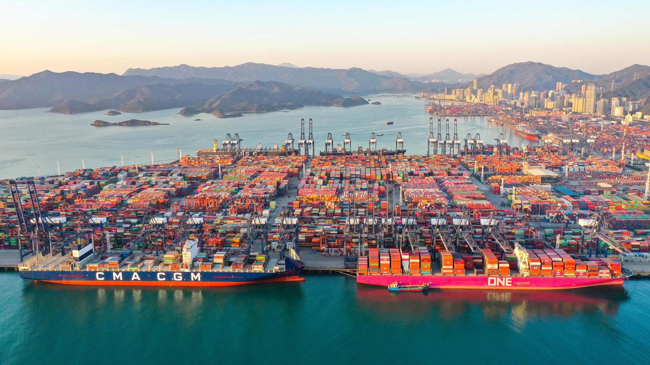 The west has outsourced much of its industry to other countries. Cargo ships at Yantian Port in Shenzhen, in China's southern Guangdong province. Picture: AFP