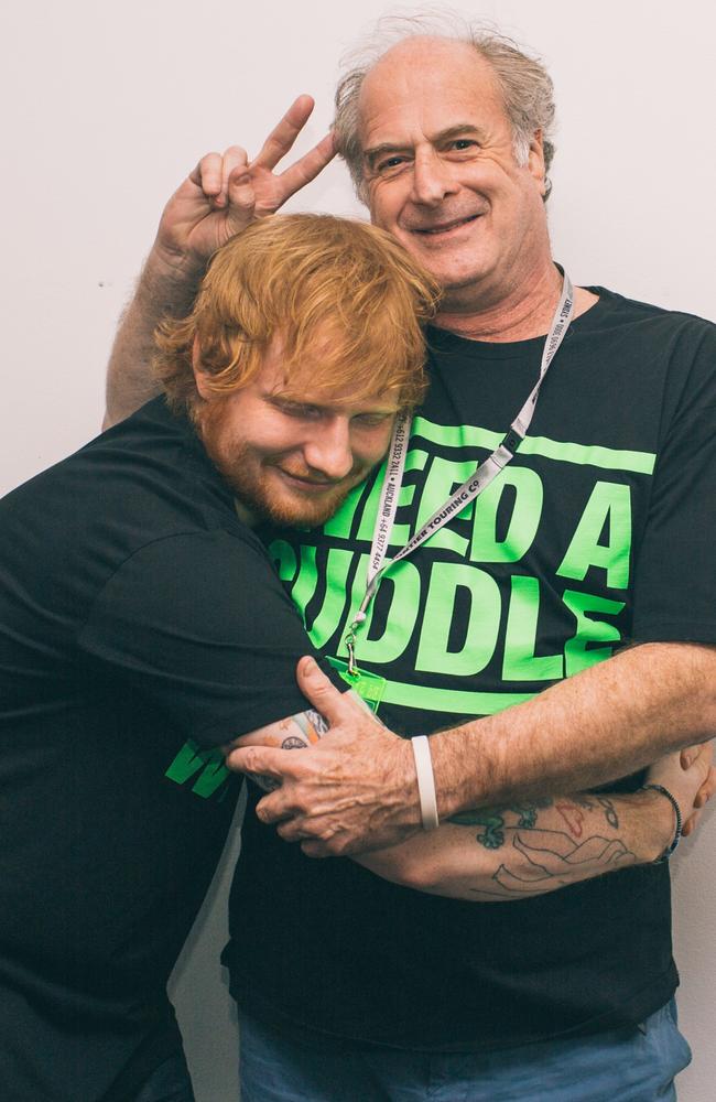 Ed Sheeran and Michael Gudinski. Picture: Supplied