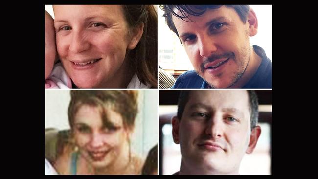 Dreamworld tragedy victims Kate Goodchild Luke Dorsett, Roozi Araghi and Cindy Low. Picture: Supplied