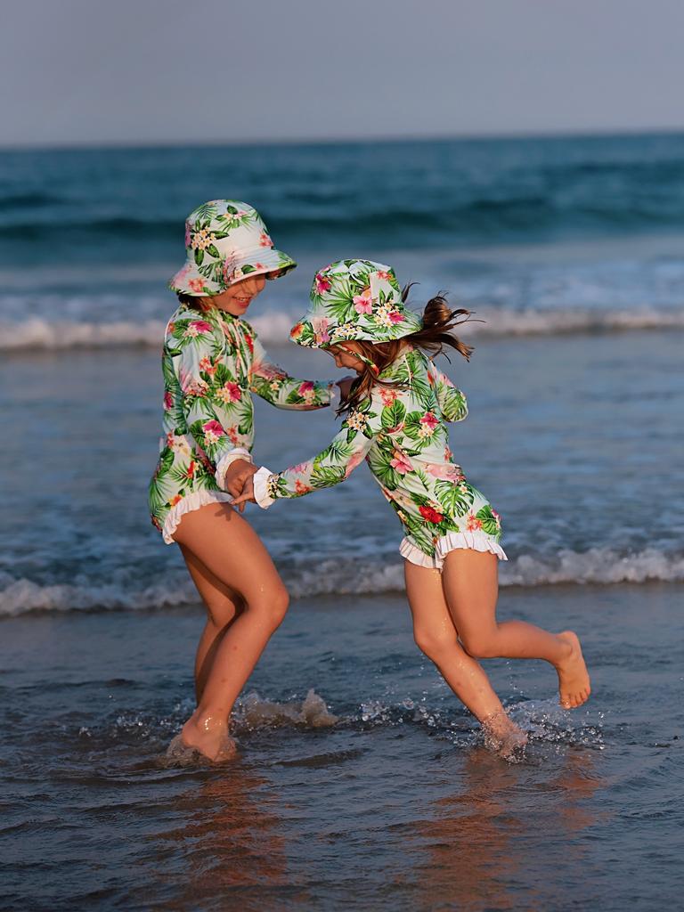 Bargara mum Emily Gradon saw the need to protect her daughters, Anelise and Lilia, from the sun when she set up Tribe Tropical.