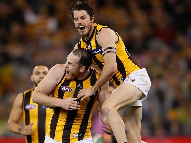 Jarryd Roughead toiled for the Hawks, but they will want more out of Isaac Smith against the Dees. Picture: AFL Media/Getty Images