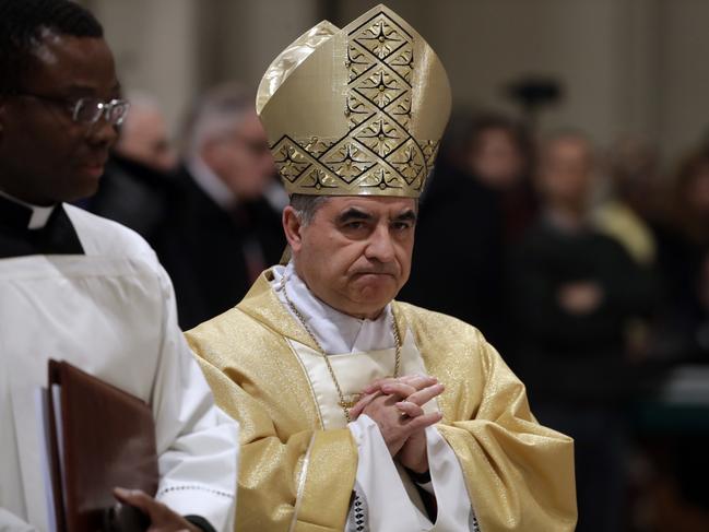 Cardinal Angelo Becciu will not vote in the conclave. Picture: AP Photo