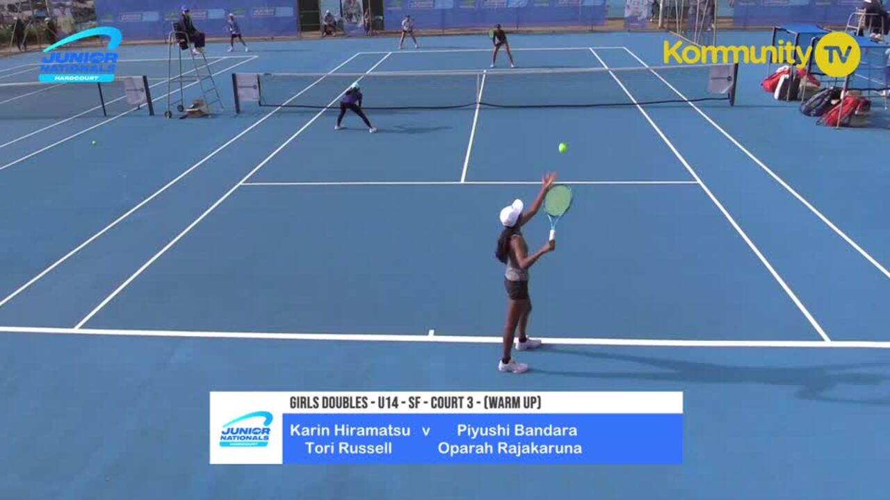 Replay: Karin Hiramatsu (WA)/Tori Russell (QLD) [1] v Piyushi Bandara (ACT)/Oparah Rajakaruna (SA) (U14 Girls Doubles Semifinal) – 2024 Australian Junior Hardcourt Championships Day 4