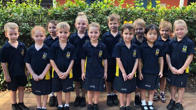 ST FRANCIS OF ASSISI CATHOLIC SCHOOL HUMPTY DOO. BACK ROW (L-R): Henry Page, Sophie Beames, Lenni Clough, Jack Smyth, Tobias Bunting, Noah Luchich, Lily Goldstraw. FRONT ROW (L-R): Tilly Adams, Jacob Young, Ivy Smith, Lyra Guinane, Byul Kim