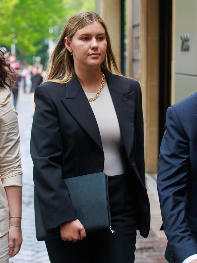 Brittany Higgins leaves the Federal Court in Sydney. Picture: Justin Lloyd.