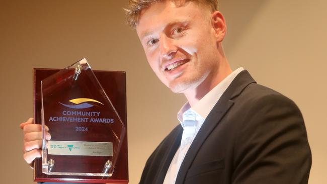 Community Achievement Awards 2024 Business Achievement Award winner. Joe Crilly, AirAgri, on behalf of founder James Diamond. Picture: Yuri Kouzmin