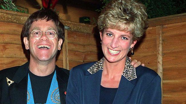 Elton John with Princess Diana in 1993. Picture: Richard Young/Rex Features