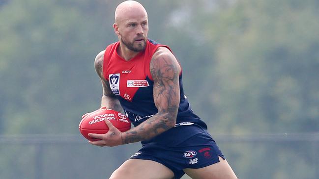 Veteran Nathan Jones steps out for the Casey Demons. Picture: Michael Klein