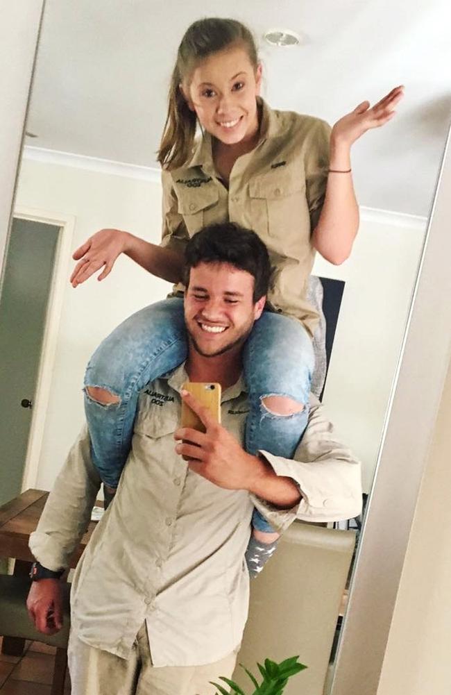 Bindi Irwin and Chandler Powell at home. Picture: Instagram