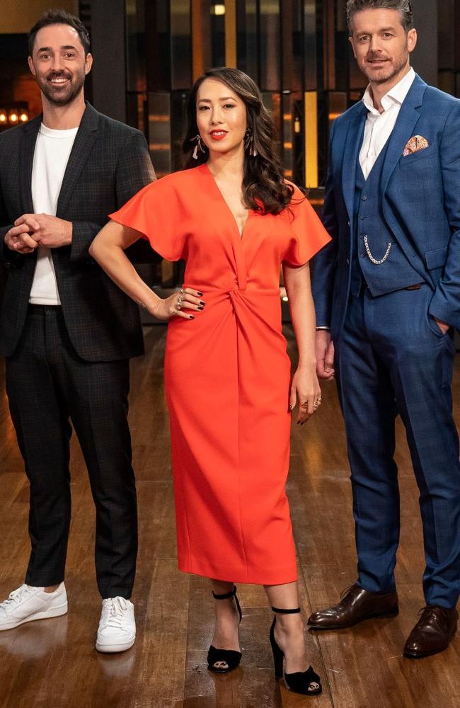 Episode 1: Ted Baker dress, Scanlan Theodore shoes, Mimco earrings. Picture: MasterChef/Channel 10