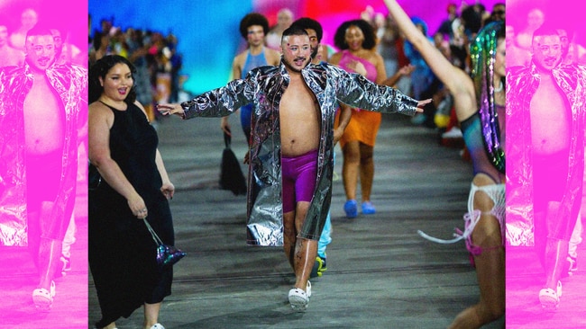 Model Mike Nguyen walks the runway during the Erik Yvon show during Afterpay Australian Fashion Week 2022. Picture: @mikeeenguyen