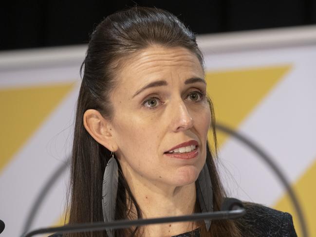 WELLINGTON, NEW ZEALAND - APRIL 15: Prime Minister Jacinda Ardern during the update on the All of Government COVID-19 national response, at Parliament on April 15, 2020 in Wellington, New Zealand. New Zealand has been in lockdown since Thursday 26 March following tough restrictions imposed by the government to stop the spread of COVID-19 across the country.  A State of National Emergency is in place along with an Epidemic Notice to help ensure the continuity of essential Government business. Under the COVID-19 Alert Level Four measures, all non-essential businesses are closed, including bars, restaurants, cinemas and playgrounds. Schools are closed and all indoor and outdoor events are banned. Essential services will remain open, including supermarkets and pharmacies. Lockdown measures are expected to remain in place for around four weeks, with Prime Minister Jacinda Ardern warning there will be zero tolerance for people ignoring the restrictions, with police able to enforce them if required.   (Photo by Mark Mitchell - Pool/Getty Images)