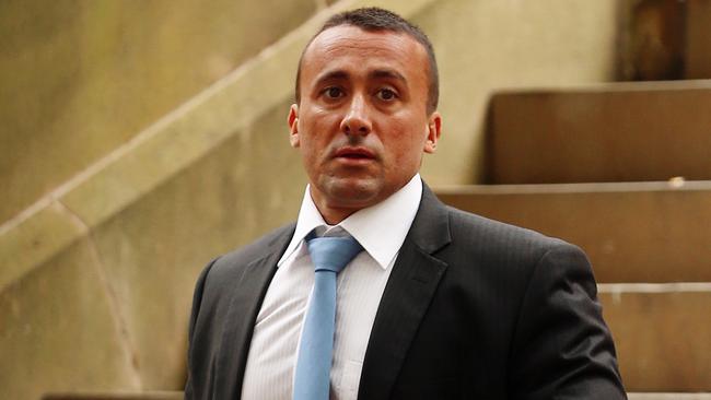 Mario Alexandridis pictured outside Central Local Court in Sydney after being charged with firing shots in an Eastern Suburbs home.