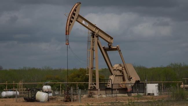 An oil pump at an extraction site in Cotulla, Texas. Picture: AFP.