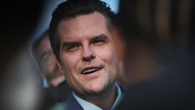 Matt Gaetz, speaking to reporters outside the US Capitol, ‘has probably angered his caucus colleagues enough that they’ll isolate or ignore him’. Picture: Getty Images/AFP