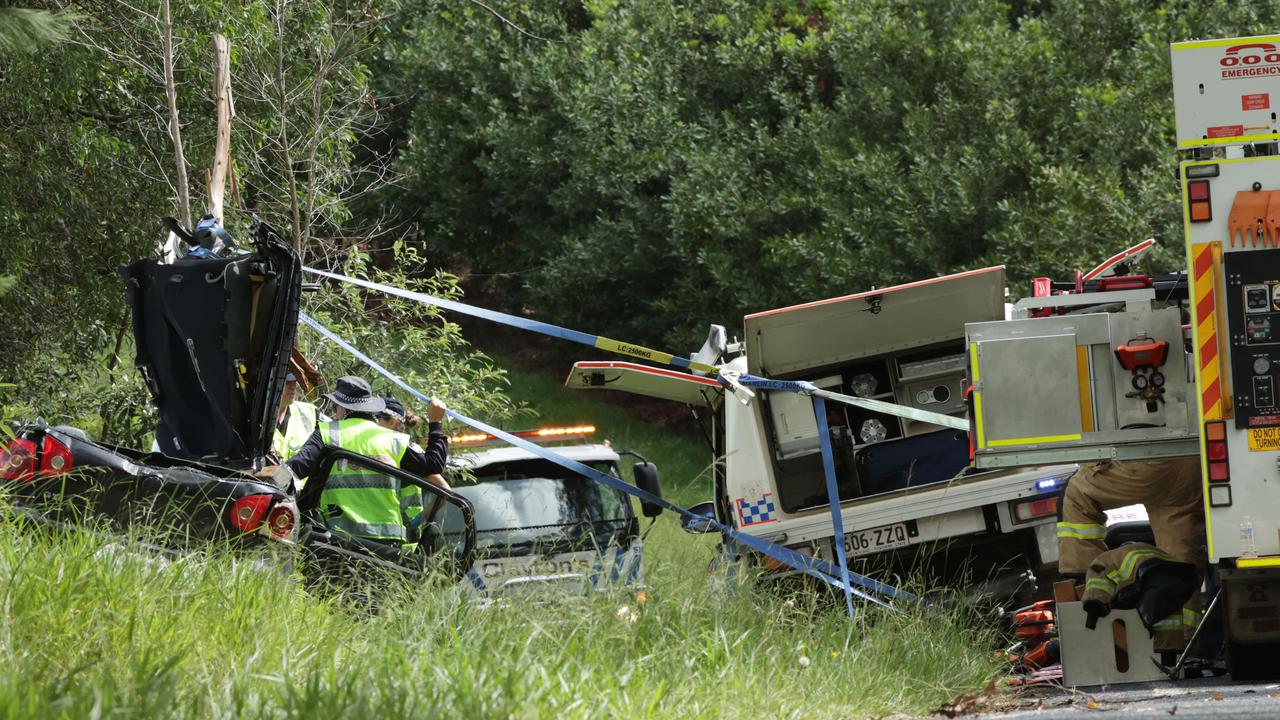 Two people died when a tree fell on a car in the Glass House Mountains. Picture: Lachie Millard