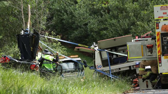 Two people died when a tree fell on a car in the Glass House Mountains. Picture: Lachie Millard