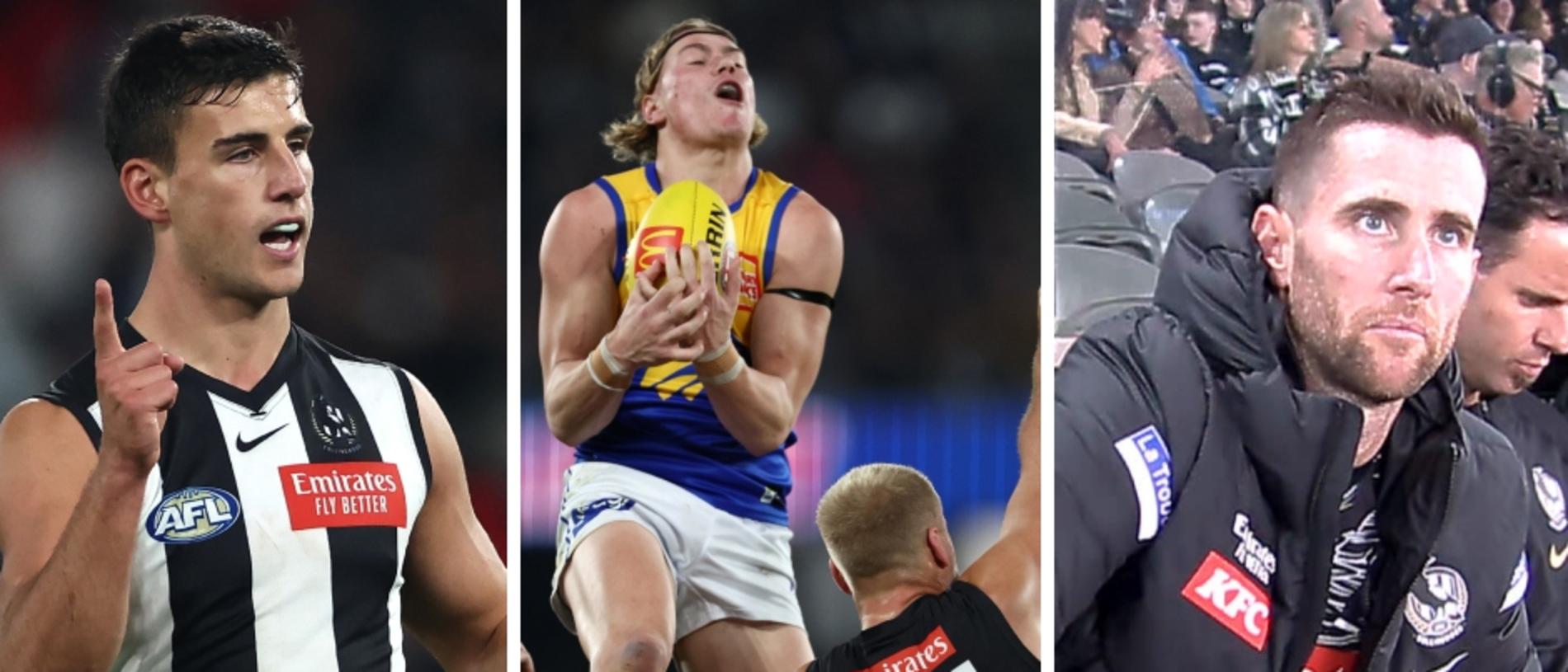 It's been an eventful first half between Collingwood and West Coast.