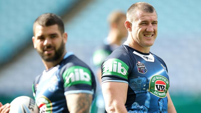 Paul Gallen said it was a strange sight to see the former Queensland coach Meninga at Blues training. Pic: Gregg Porteous